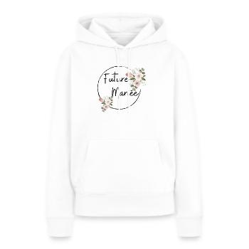 Future mariée floral - Sweat à capuche Premium bio Femme - blanc - Devant - Julia (174cm)