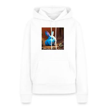 Lapin mignon dans la grotte - Sweat à capuche Premium bio Femme - blanc - Devant - Julia (174cm)