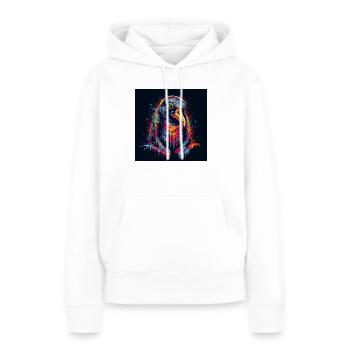 Trippy Psychadelic Penguin assis - Sweat à capuche Premium bio Femme - blanc - Devant - Julia (174cm)