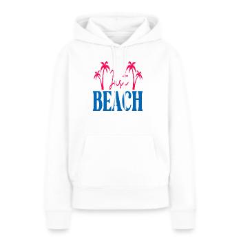 Juste la plage - Sweat à capuche Premium bio Femme - blanc - Devant - Julia (174cm)