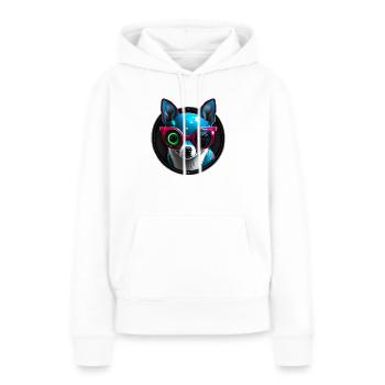 Néon futuriste Chihuahua - Sweat à capuche Premium bio Femme - blanc - Devant - Julia (174cm)