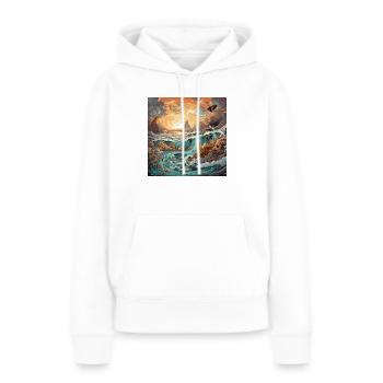 Himmel und Meer - Frauen Premium Bio Hoodie - Weiß - Vorne - Julia (174cm)