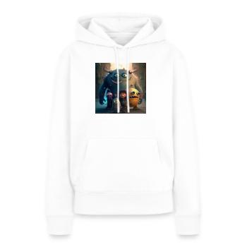 Freundliche Monster - Frauen Premium Bio Hoodie - Weiß - Vorne - Julia (174cm)