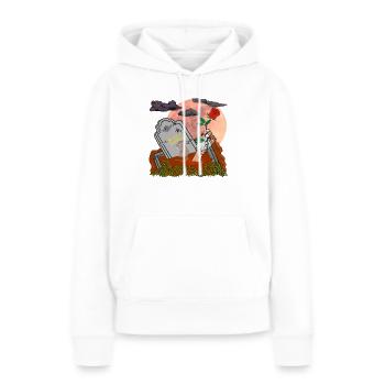 Grab Hand Rose Cybus Zombie Ratte Mond Undead - Frauen Premium Bio Hoodie - Weiß - Vorne - Julia (174cm)