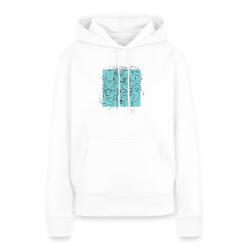 Face line blue - Sweat à capuche Premium bio Femme - blanc - Devant - Julia (174cm)