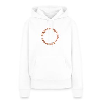 Les cercles sont bien arrondis - Sweat à capuche Premium bio Femme - blanc - Devant - Julia (174cm)