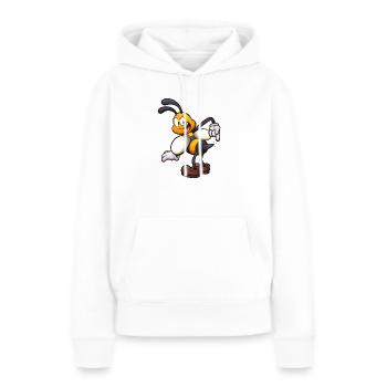 Abeille de dessin animé avec piqûre - Sweat à capuche Premium bio Femme - blanc - Devant - Julia (174cm)