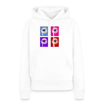 Yeux malheureux retro - Sweat à capuche Premium bio Femme - blanc - Devant - Julia (174cm)