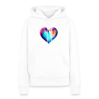 Saint-Valentin Amour Fiançailles Fête des mères Mariage - Sweat à capuche Premium bio Femme - blanc - Devant - Julia (174cm)
