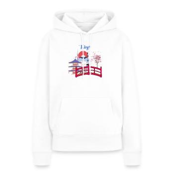 Tokio niedlich - Frauen Premium Bio Hoodie - Weiß - Vorne - Julia (174cm)