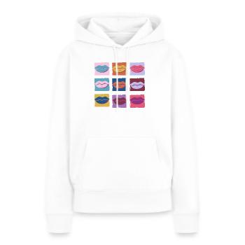 Retro mehrfarbige Lippe - Frauen Premium Bio Hoodie - Weiß - Vorne - Julia (174cm)