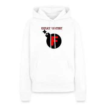 Contenu explicite, F-Bomb - Sweat à capuche Premium bio Femme - blanc - Devant - Julia (174cm)