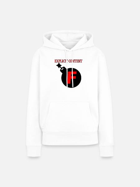 Anstößige Inhalte, F-Bombe - Frauen Premium Bio Hoodie - Weiß