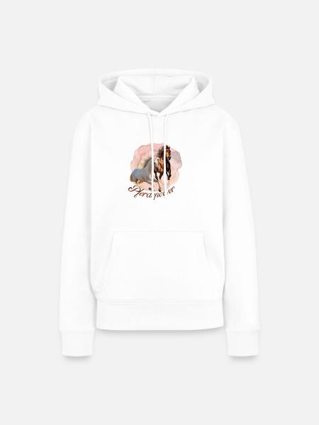 Pferdepower - Frauen Premium Bio Hoodie - Weiß