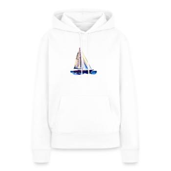 voilier voilier voilier voilier voilier voilier - Sweat à capuche Premium bio Femme - blanc - Devant - Julia (174cm)