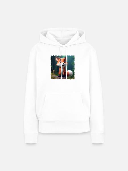Niedlicher Fuchs - Frauen Premium Bio Hoodie - Weiß