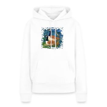 Oiseaux - Sweat à capuche Premium bio Femme - blanc - Devant - Julia (174cm)