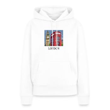 Big Ben de Londres - Sweat à capuche Premium bio Femme - blanc - Devant - Julia (174cm)