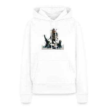 Guerrier nain - Sweat à capuche Premium bio Femme - blanc - Devant - Julia (174cm)