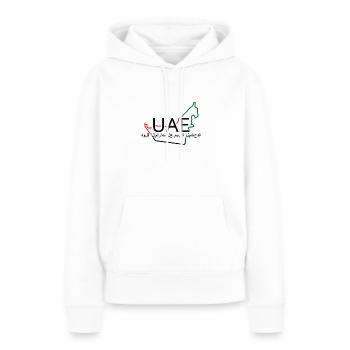 Carte des Émirats arabes unis - Sweat à capuche Premium bio Femme - blanc - Devant - Julia (174cm)