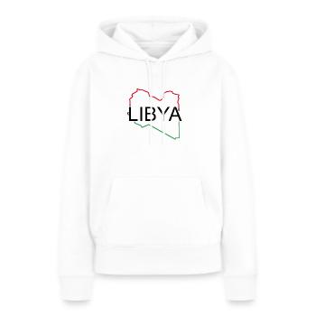 Carte de la Libye - Sweat à capuche Premium bio Femme - blanc - Devant - Julia (174cm)