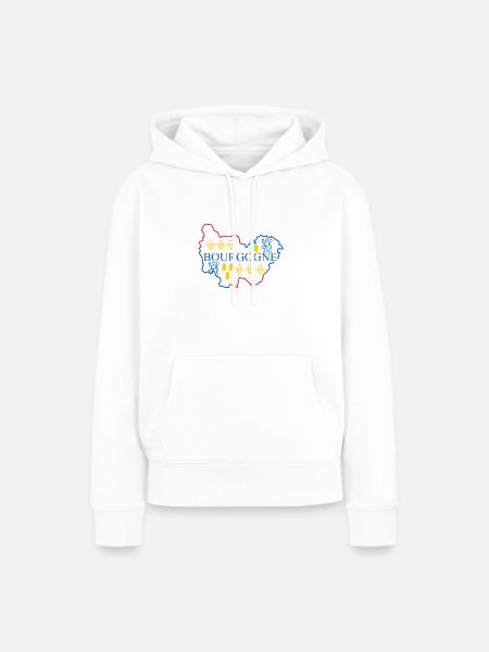 Karte von Burgund - Frauen Premium Bio Hoodie - Weiß