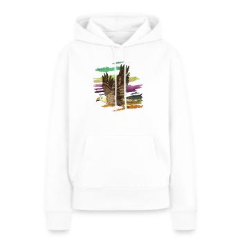 Oiseau - Sweat à capuche Premium bio Femme - blanc - Devant - Julia (174cm)