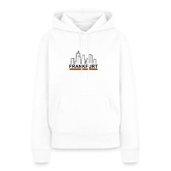 Francfort - Sweat à capuche Premium bio Femme - blanc - Devant - Julia (174cm)
