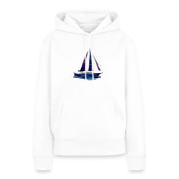 voilier voilier voilier voilier voilier voilier - Sweat à capuche Premium bio Femme - blanc - Devant - Julia (174cm)