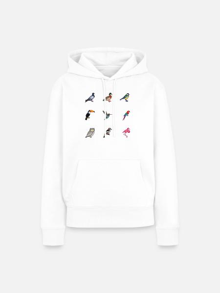 Vögel - Frauen Premium Bio Hoodie - Weiß