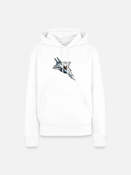 Wütendes Sturmflugzeug - Frauen Premium Bio Hoodie - Weiß