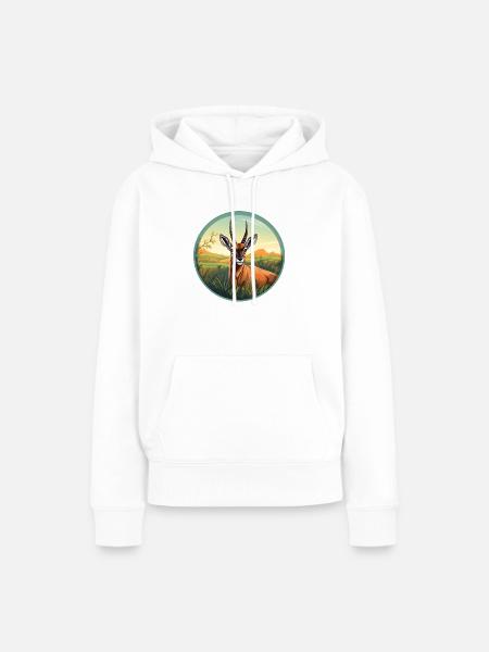 Wasserbock - Frauen Premium Bio Hoodie - Weiß