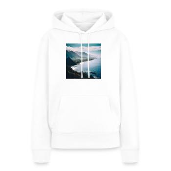 Montagnes côtières de l’île - Sweat à capuche Premium bio Femme - blanc - Devant - Julia (174cm)
