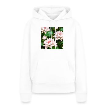 Wasserlilien Seerosen - Frauen Premium Bio Hoodie - Weiß - Vorne - Julia (174cm)