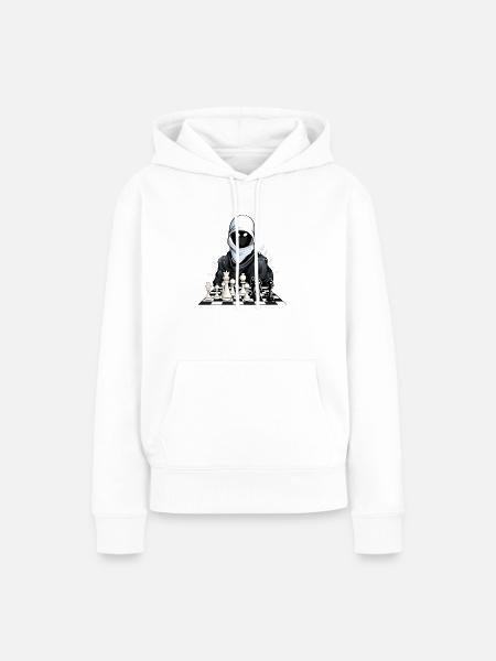 Schach-Ninja - Frauen Premium Bio Hoodie - Weiß