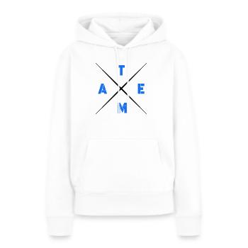 équipe - Sweat à capuche Premium bio Femme - blanc - Devant - Julia (174cm)