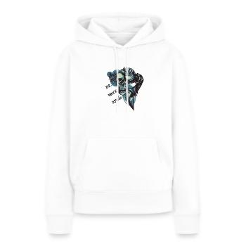 Psycho - Sweat à capuche Premium bio Femme - blanc - Devant - Julia (174cm)