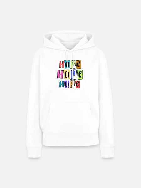 Hoffnung... - Frauen Premium Bio Hoodie - Weiß