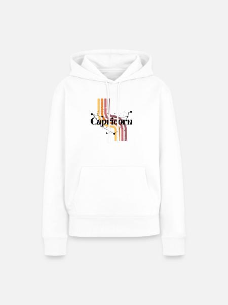 Steinbock Retro Horoskop - Frauen Premium Bio Hoodie - Weiß