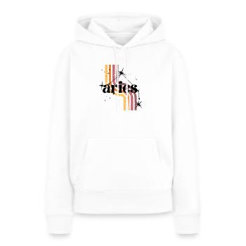 Aries horoscope rétro - Sweat à capuche Premium bio Femme - blanc - Devant - Julia (174cm)