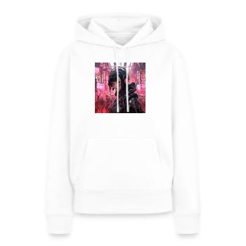Cyber Punk - Sweat à capuche Premium bio Femme - blanc - Devant - Julia (174cm)