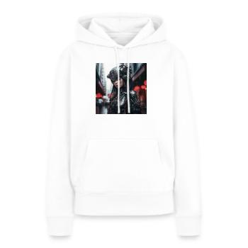 Japan Cyber Punk - Sweat à capuche Premium bio Femme - blanc - Devant - Julia (174cm)