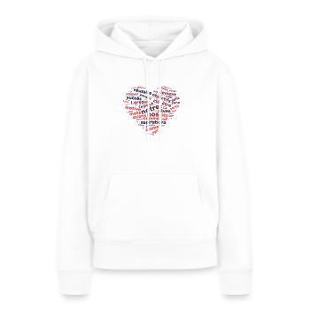 Nuage de mot motivation - Sweat à capuche Premium bio Femme - blanc - Devant - Julia (174cm)