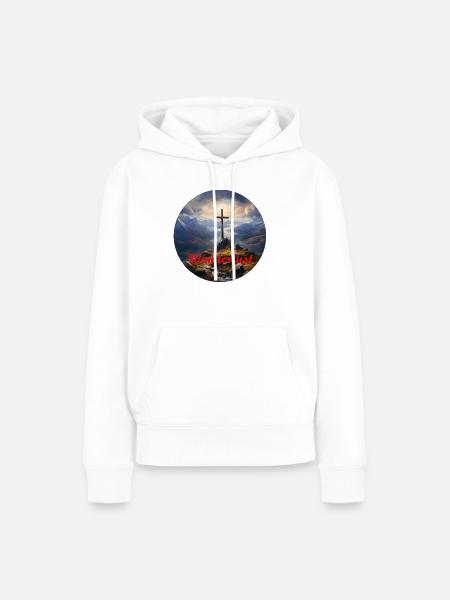Wanderlust - Gipfelkreuz - Frauen Premium Bio Hoodie - Weiß