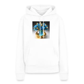 Fleurs dans un vase en cristal - Sweat à capuche Premium bio Femme - blanc - Devant - Julia (174cm)