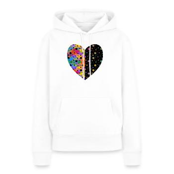 Herz - Frauen Premium Bio Hoodie - Weiß - Vorne - Julia (174cm)