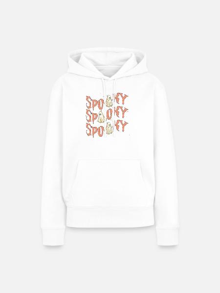 Gruseliges Halloween - Frauen Premium Bio Hoodie - Weiß