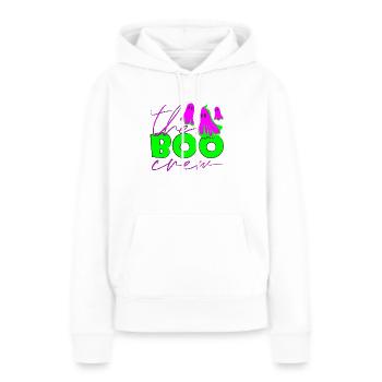boo crew - Frauen Premium Bio Hoodie - Weiß - Vorne - Julia (174cm)