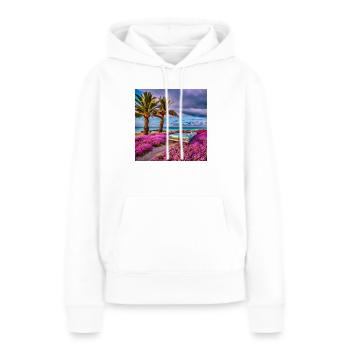 Caddy 1 - Sweat à capuche Premium bio Femme - blanc - Devant - Julia (174cm)