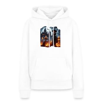 Hexenfriedhof Kürbisse - Frauen Premium Bio Hoodie - Weiß - Vorne - Julia (174cm)